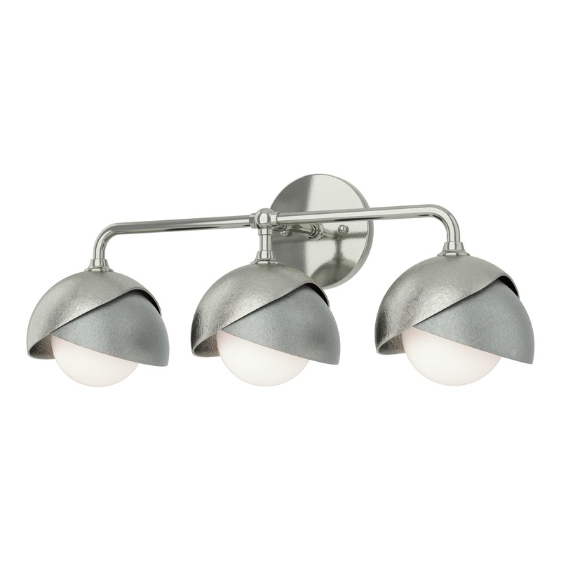 Brooklyn 3-Light Double Shade Bath Sconce Sterling Vintage Platinum