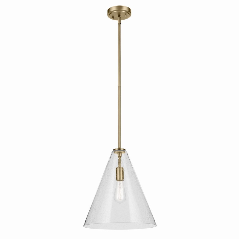 Kichler 42200NBRCS One Light Pendant, Natural Brass