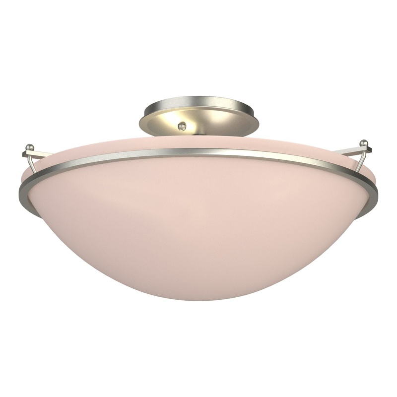 Plain Large Semi-Flush Sterling Sand Glass (SS)