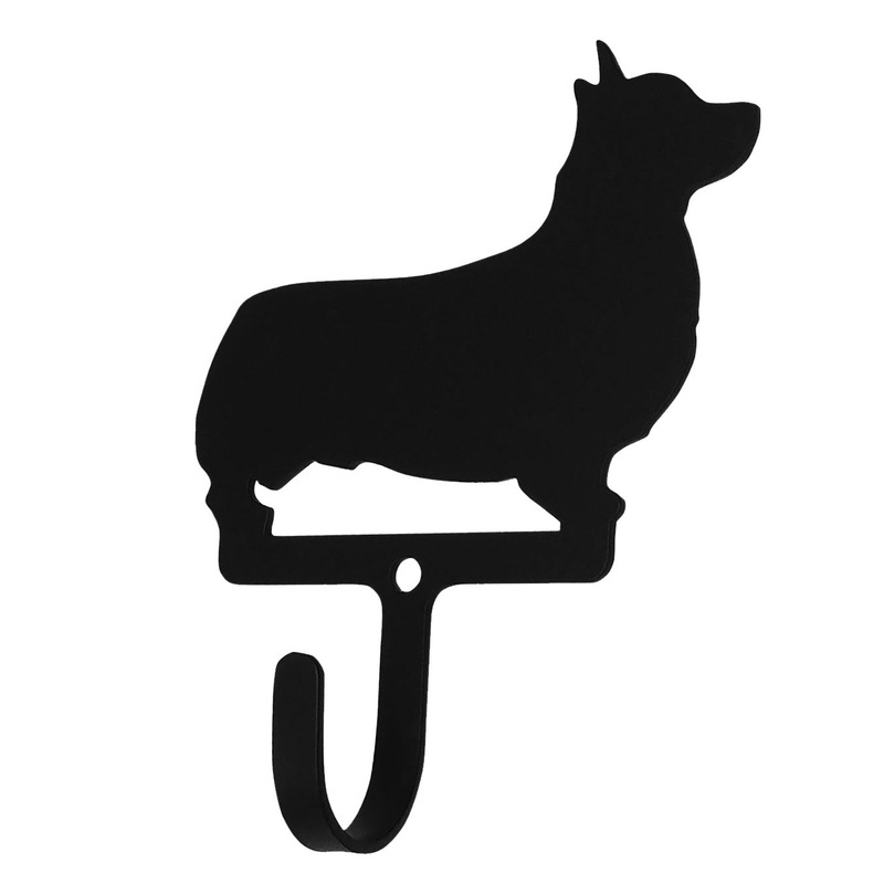 Village Wrought Iron WH-360-S DOG Corgi Wall Hook Small