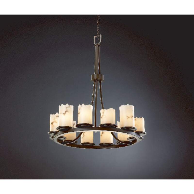 12 Light Chandelier from the LumenAria Collection in Dark Bronze Finish by Justice Designs