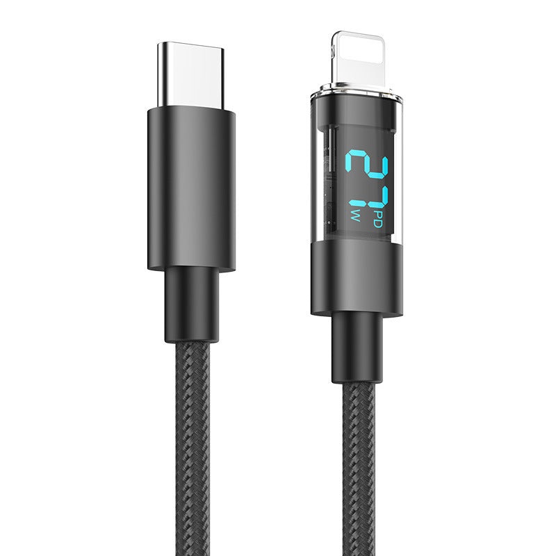 2 Meter IOS To Type-C 4-Piece Set 1m 100W Super Fast Charge Transparent Aluminum Shell Digital Display Data Cable – IOS Type-C Fast Charge Cable
