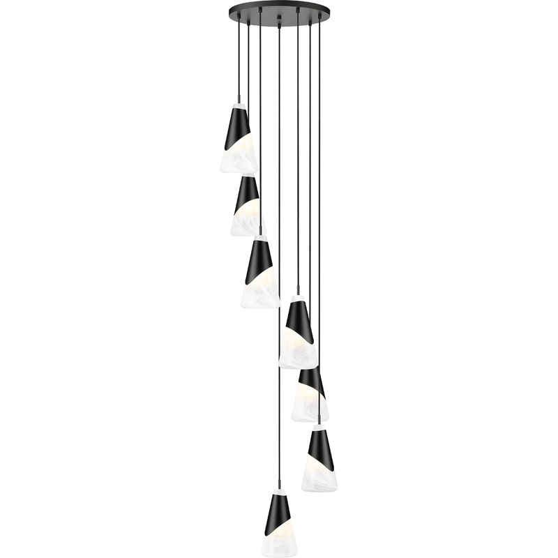 Aimie 7-Light Chandelier Matte Black