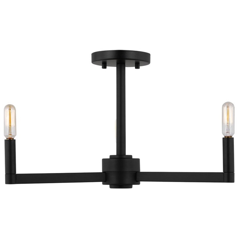 Ceiling Light Fullton Semi-Flushmount 3 Lamp Midnight Black