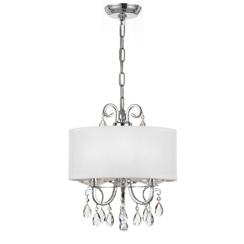 Crystorama 6623-CH-CL-SAQ Othello Three Light Mini Chandelier Polished Chrome