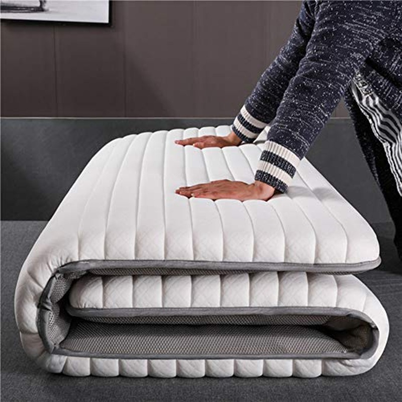 DEAR-JY Materasso,Materasso in Lattice Memory Foam da 6 cm per materassi Tatami,Materassi Pieghevoli Portatili del futon,Materasso Pieghevole Singolo Doppio per Studenti in casa,Bianca,180 * 200CM