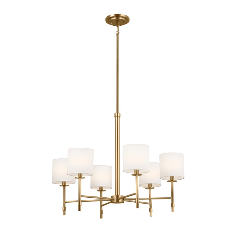 Kichler 52500BNB Six Light Chandelier, Brushed Natural Brass