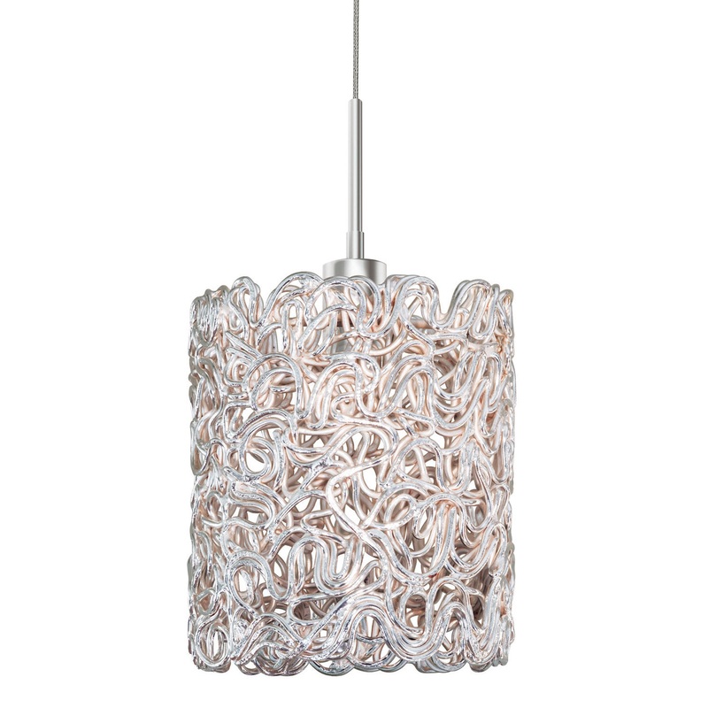 LED Pendant from the Spaga Collection in Satin Nickel Finish by Stone Lighting