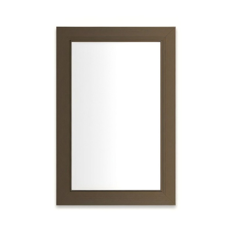 Medicine Cabinet Main Line 20 x 30 Inch 1 Doors Framed Mirror Brushed Bronze Flat Top Merion Frame Slow Close Hinges 4 Inch