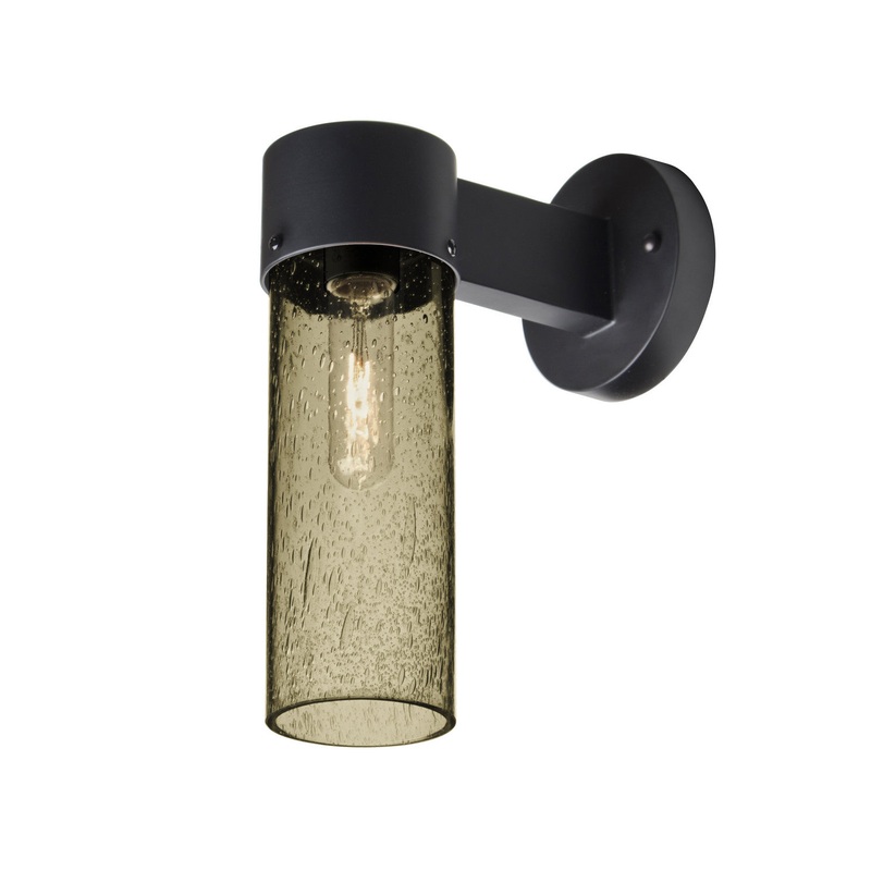 One Light Outdoor Wall Sconce from the Juni Collection in Black Finish by Besa