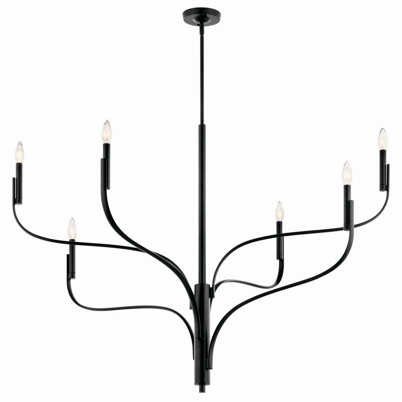 Six Light Chandelier from the Livadia Collection in Black Finish by Kichler
