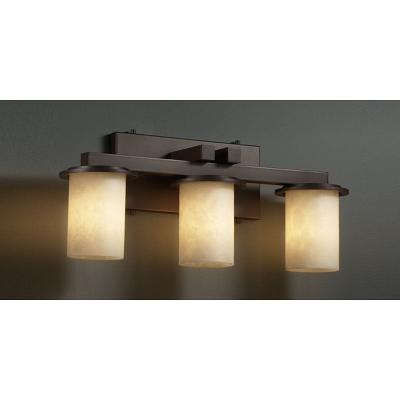 Three Light Bath Bar from the Clouds Collection in Dark Bronze Finish by Justice Designs