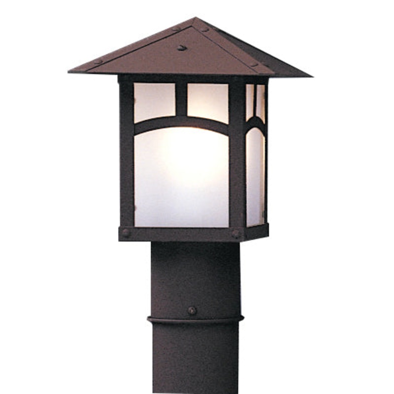 Arroyo EP-7AF-RB Evergreen One Light Post Mount Rustic Brown
