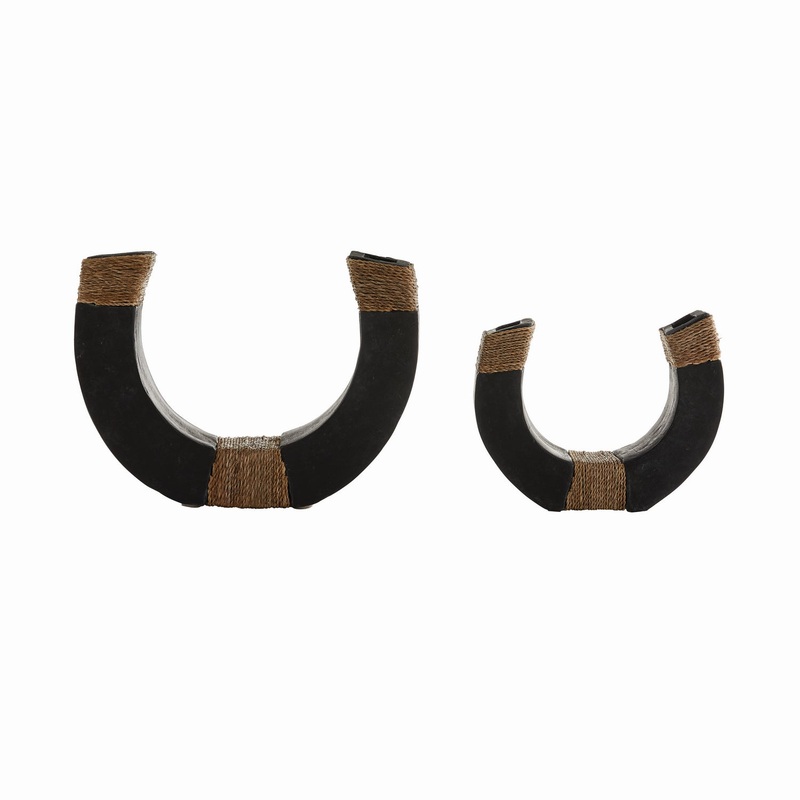 Arteriors 5675 Nesbits Sculptures, Set of 2 Matte Charcoal
