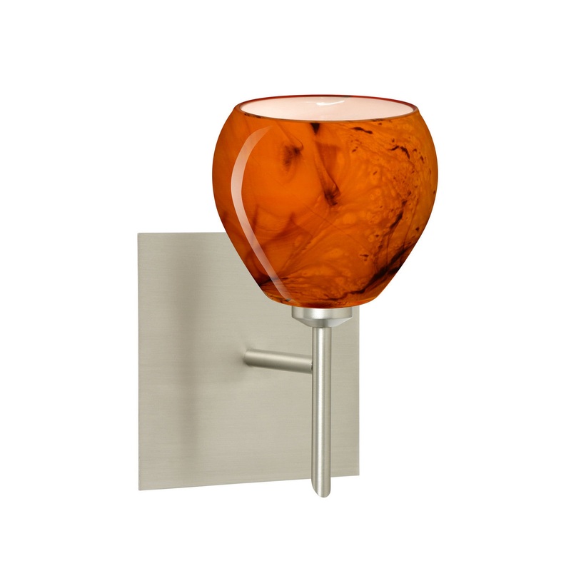 Besa 1SW-5605HB-SN-SQ Tay Tay One Light Wall Sconce Satin Nickel