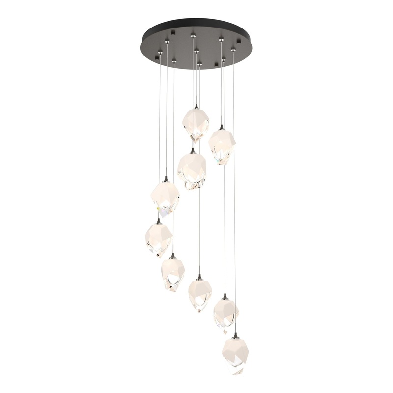 Chrysalis 9-Light Small Crystal Pendant Dark Smoke White Crystal (WP)