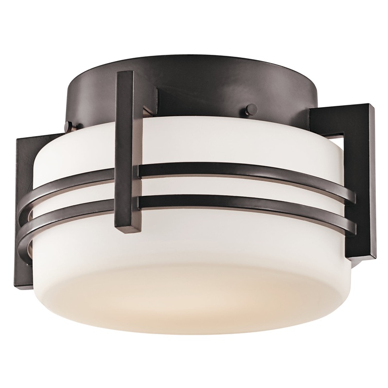 Kichler 9557AZ One Light Outdoor Ceiling Mount, Architectural Bronze
