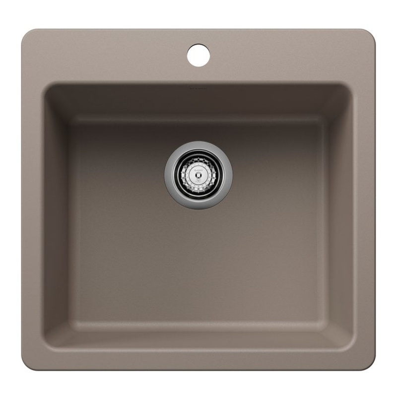 Kitchen Sink Liven 21 Inch 1 Bowl Single 2 Hole Truffle Undermount/Drop In Rectangular Silgrant