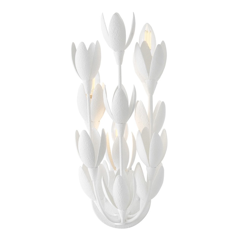 LED Wall Sconce from the Flora Collection in Textured Plaster Finish by Hinkley