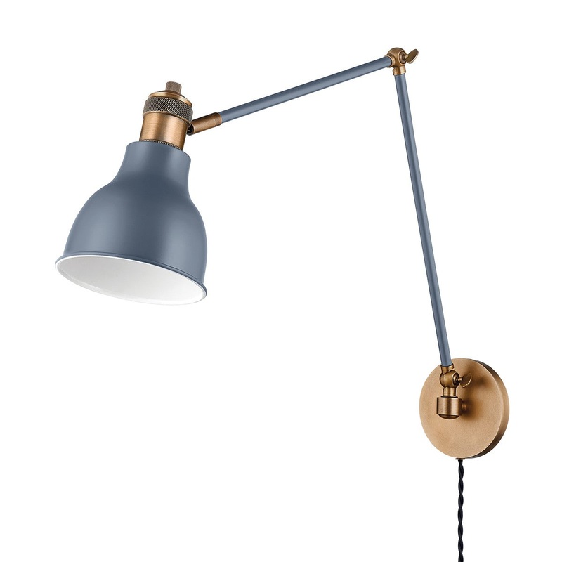 One Light Wall Sconce from the Makin Collection in Patina Brass Finish by Troy Lighting