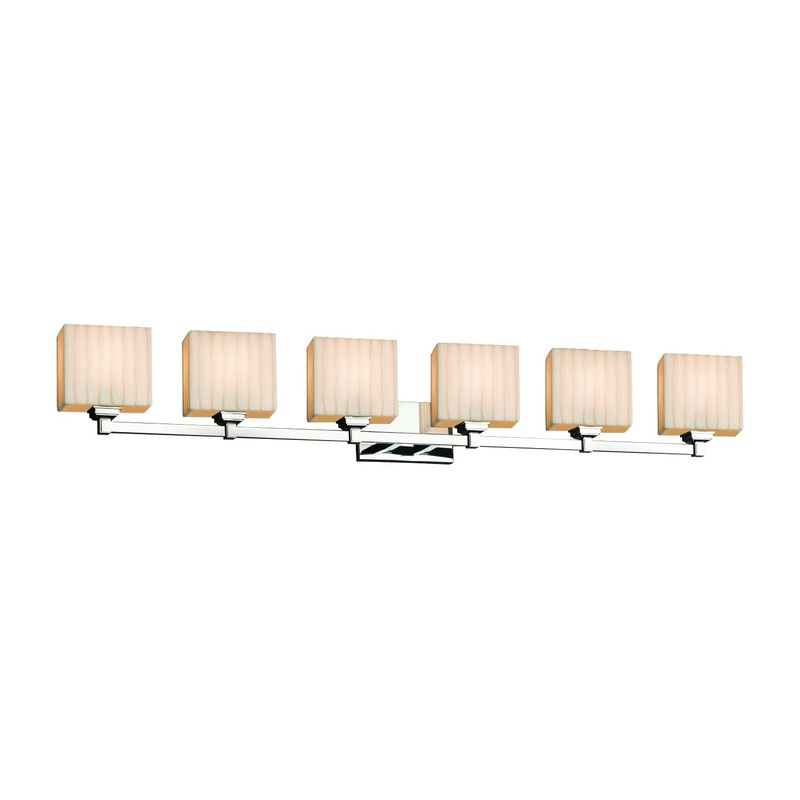Six Light Bath Bar from the Porcelina Collection in Polished Chrome Finish by Justice Designs