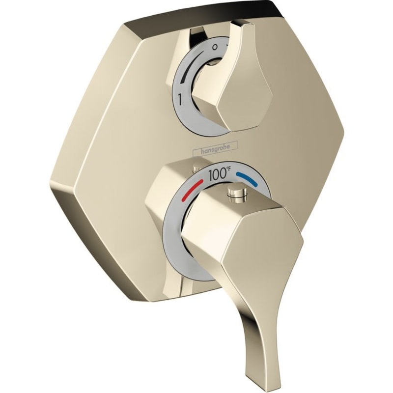 Thermostatic Trim Locarno 2 Outlet Diverter 2 Lever Polished Nickel ADA for Bath/Shower 6.0 Gallons per Minute Handles Thermostatic Trim 2 Outlet Diverter ABS