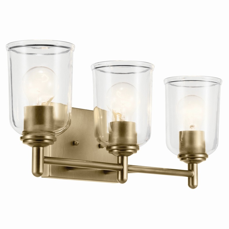 Three Light Bath from the Shailene Collection in Natural Brass Finish by Kichler