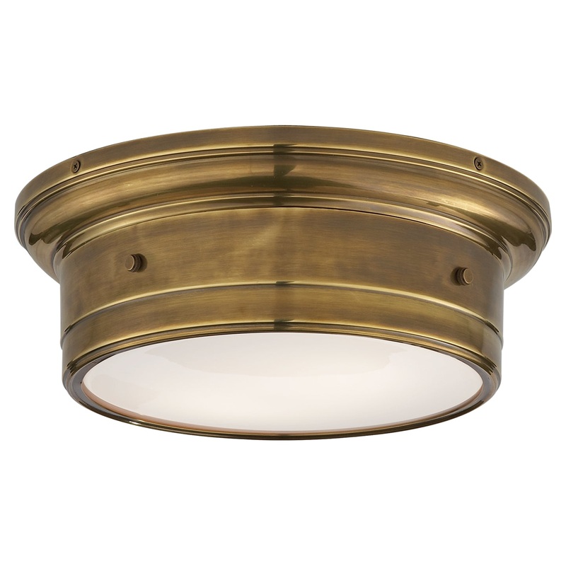 Two Light Flush Mount from the Siena2 Collection in Hand-Rubbed Antique Brass Finish by Visual Comfort Signature