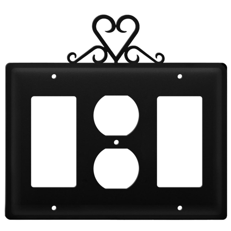 Village Wrought Iron EGOG-51 Triple Heart Single GFI Outlet and GFI Cover CUSTOM Product