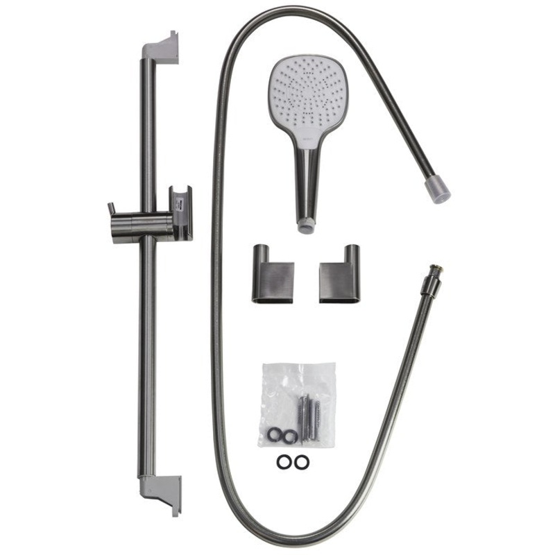 Wall Bar Croma Select E Brushed Nickel 28-1/4W Inch WaterSense Includes Multi Function Handshower Wall Bar Handshower Hose Slider