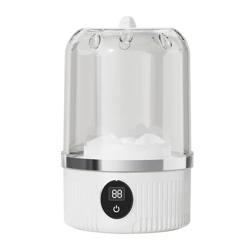 White Portable Mini Washing Machine – Rechargeable USB-C Electric Washer for Travel, Delicates & Socks