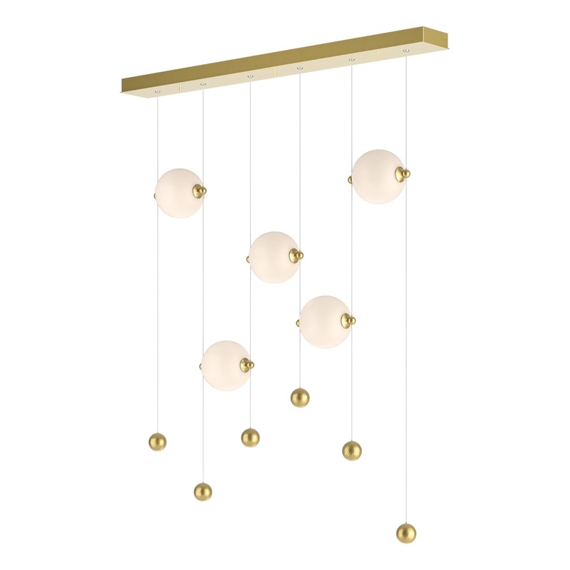 Abacus 5-Light LED Pendant Modern Brass Opal Glass (GG)