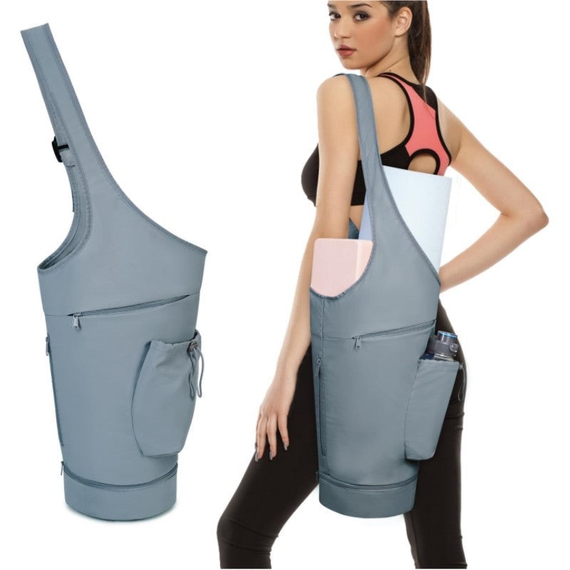 Blue All-in-One Yoga Sling Bag – Fits Mat & Gear, Large Opening, Side Pockets