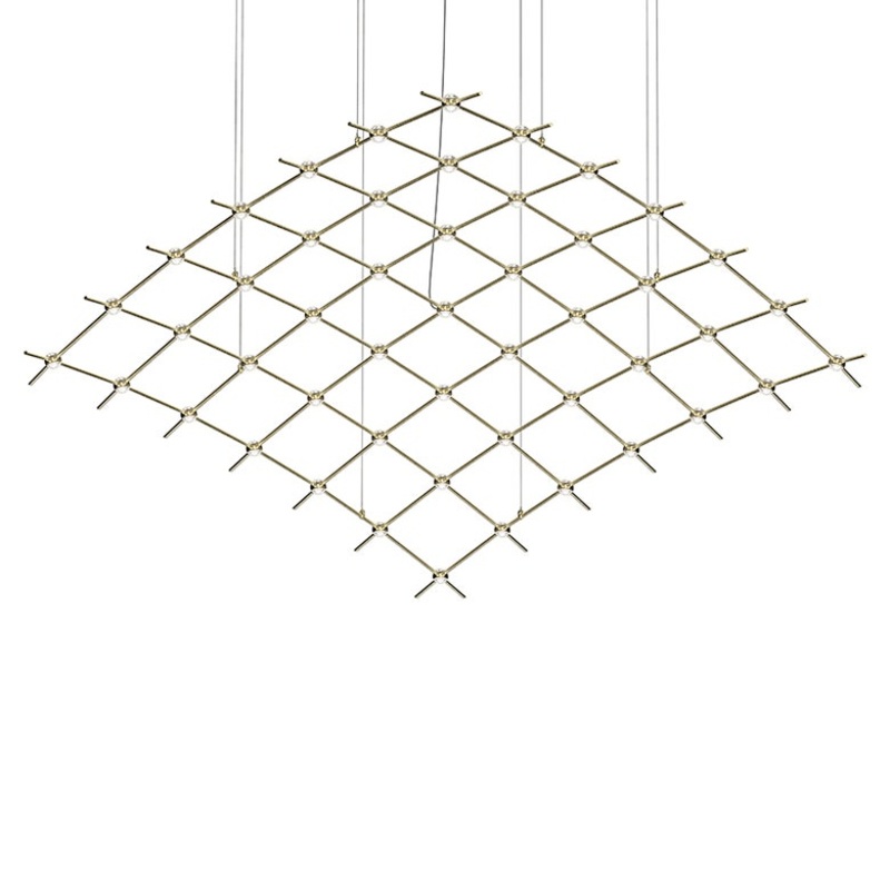 Constellation Aquarius Major Satin Brass with Clear Faceted Acrylic 3000K 10′ Adjustable Cord/Cable