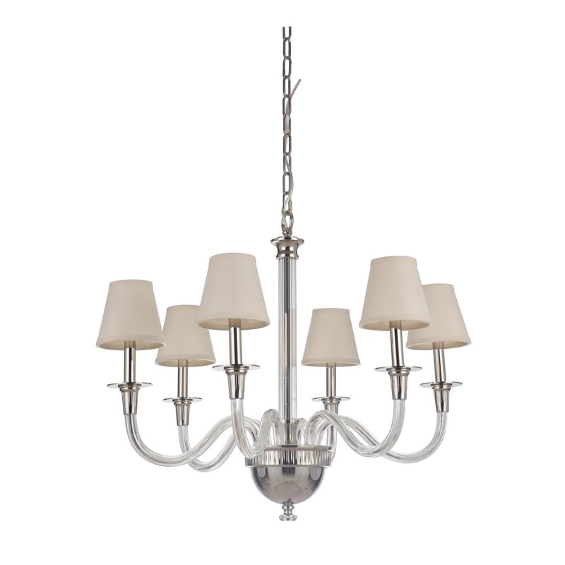 Craftmade 48026-PLN Deran – Gallery Six Light Chandelier Polished Nickel (Discontinued)