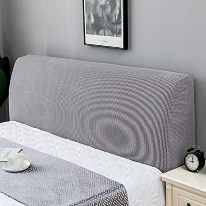 HDGZ Copritestata Letto Matrimoniale Imbottita Elastica Copritestata Letto Protezione Anti-Collision Copertura Testiera Letto Decorazione per Camera da Letto (Color : Light Gray, Size : 1.8m)