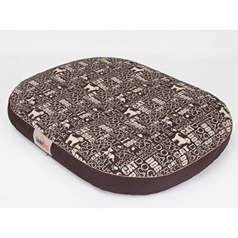Hobbydog L MOWNAP5 – Materasso Ovale, Misura L, 87 x 68 cm, Tessuto in Cordura Resistente, Rivestimento Rimovibile, Prodotto EU, L, Marrone, 2,5 kg