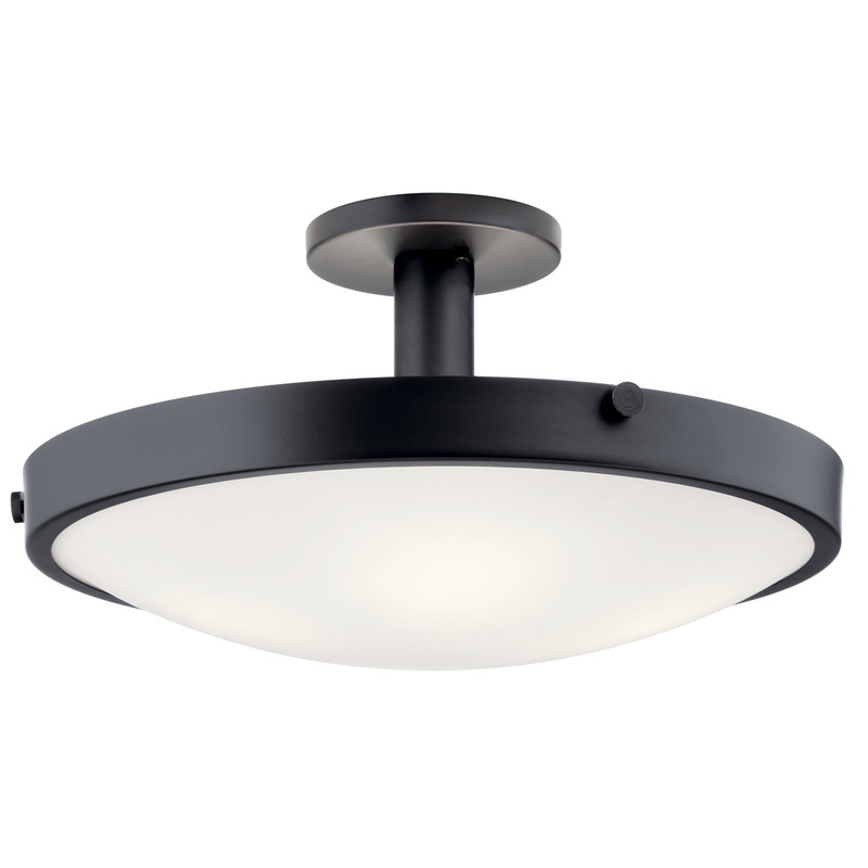 Kichler 42246BK Four Light Semi Flush Mount, Black