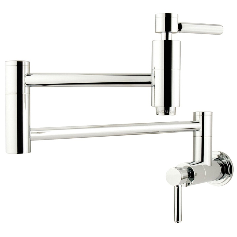 Kingston Brass KS8101DL Concord Wall Mount Pot Filler Kitchen Faucet, Polished Chrome