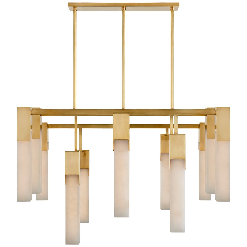 LED Chandelier from the Covet Collection in Antique-Burnished Brass Finish by Visual Comfort Signature