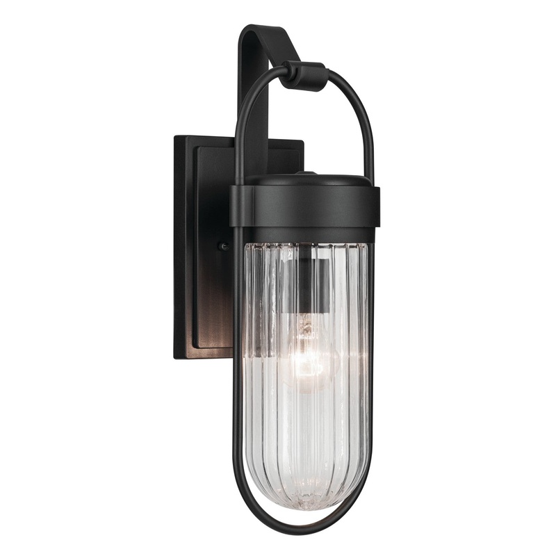 One Light Outdoor Wall Mount from the Brix Collection in Textured Black Finish by Kichler