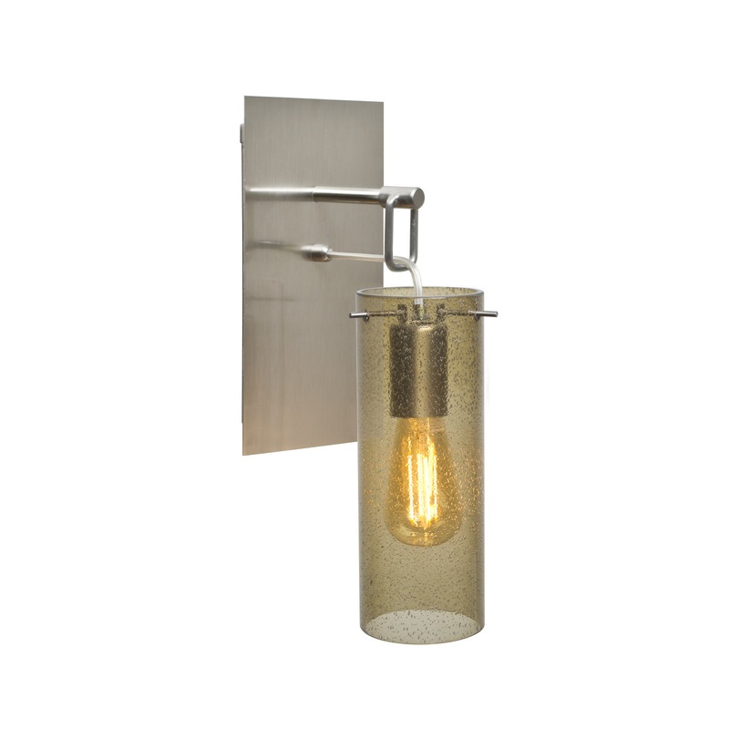 One Light Wall Sconce from the Juni Collection in Satin Nickel Finish by Besa
