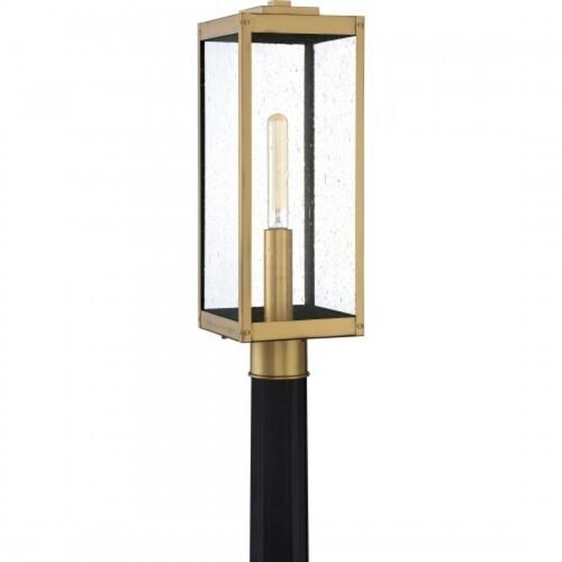 Quoizel WVR9007A Westover Outdoor post 1 light antique brass Outdoor Lantern