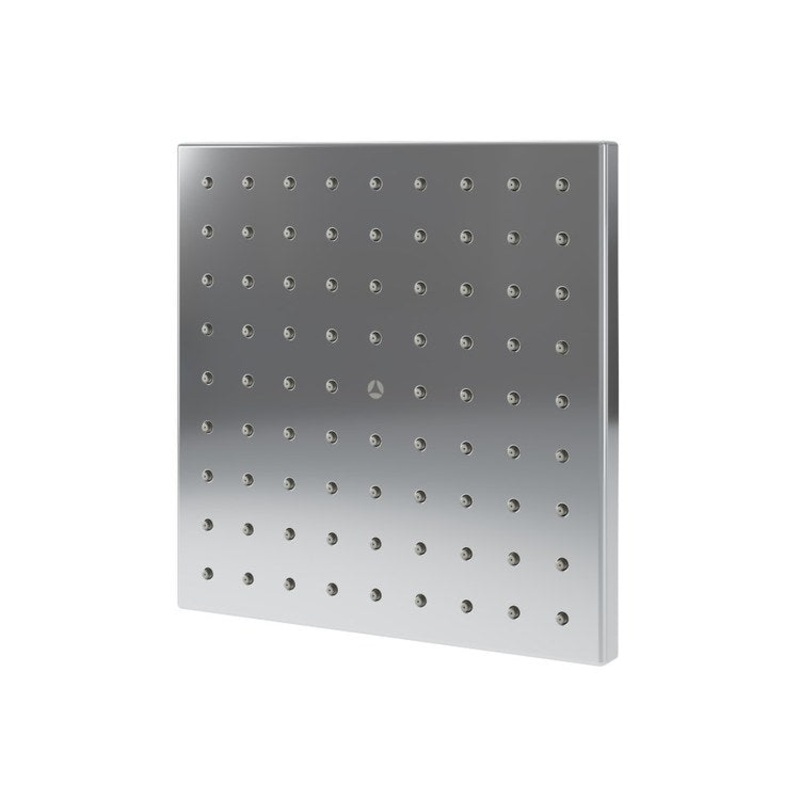 Showerhead HydroMersion 1 Functions Square Polished Chrome 8 Inch 1.5 Gallons per Minute 81 Rubber Nozzles