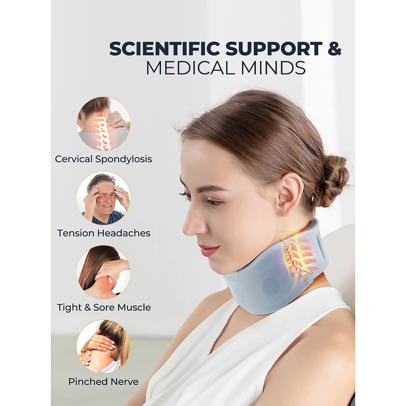 Size S Light Blue Ergonomic Neck Support Brace – Soft Cervical Collar for Posture Correction and Pain Relief