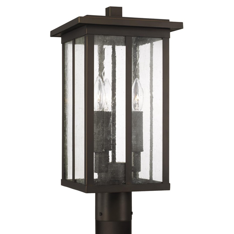 Capital Lighting 943835OZ Barrett 3 Light Outdoor Post Lantern Oiled Bronze
