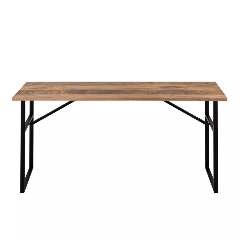 Deven Console Table Natural Wood and Black