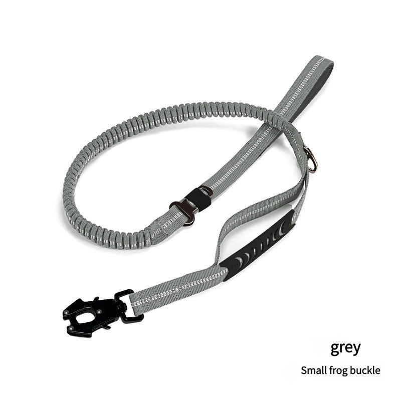 Grey Shock Absorbing Dog Leash with Reflective Stitching – 135cm for Small to Large Dogs