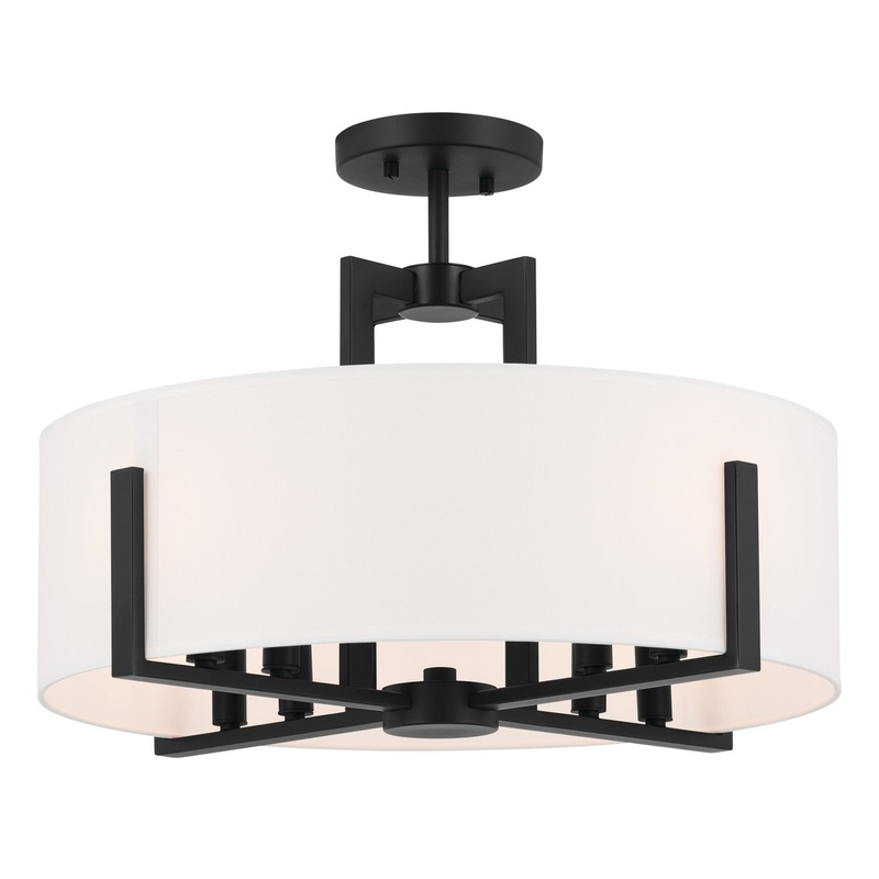 Kichler 52592BK Eight Light Pendant/Semi Flush, Black