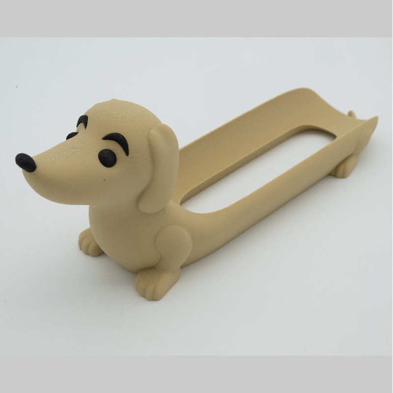 Light Brown Creative Dachshund Hot Dog Tray – Cute Dog-Shaped Sandwich Holder with 3D Decor